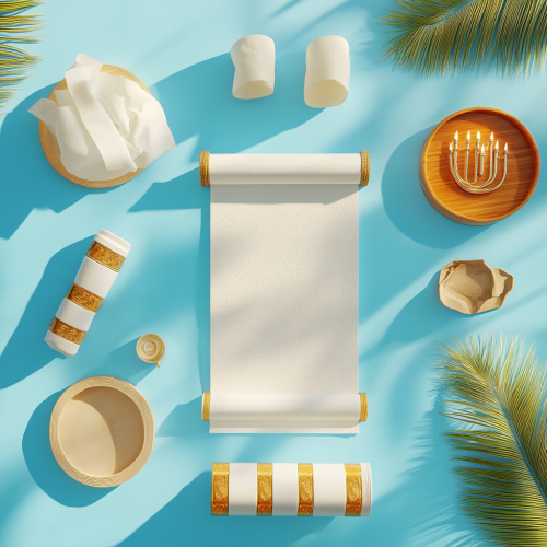 A Realistic Simchat Torah Celebration in Natural Daylight.