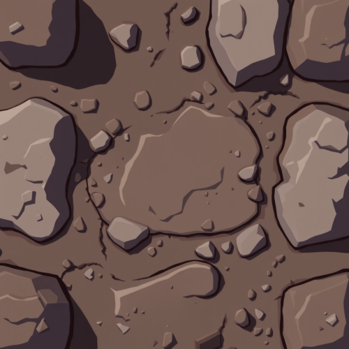 A Realistic Top View of Game Dirt Tile