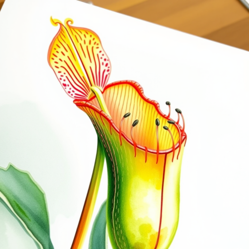 A Realistic Watercolour of Venus Fly Trap