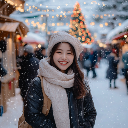 A Realistic Winter Festival in Snowy Town