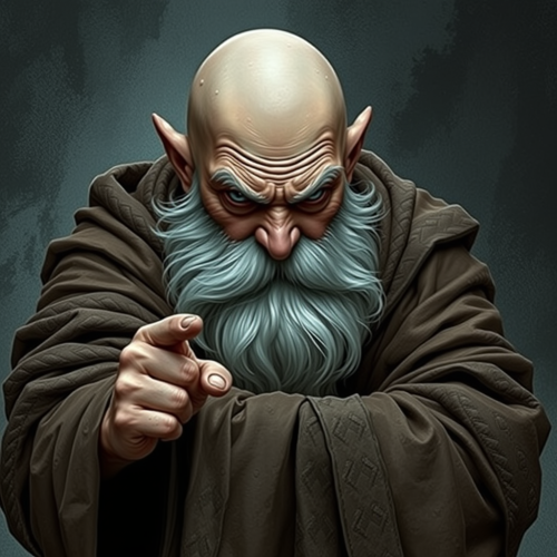 A Sad Dwarf Monk in Fighting Stance