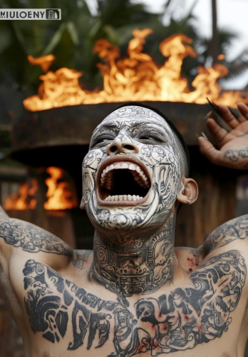 A Scary La Llorona Covered in Tattoos