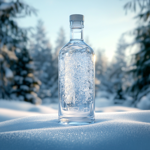 A Serene Winter Day: The Gin Bottle Scene