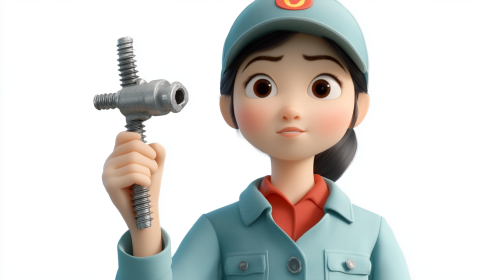 A Serious Chinese Female Aircraft Inspector with Evidence.