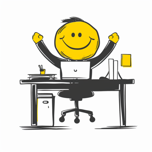 A Shiny Happy Person in Cartoonist Office