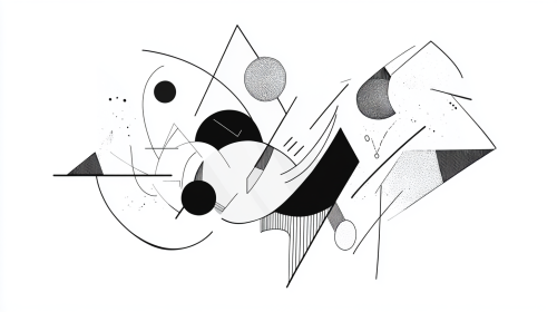 A Simple Black and White Geometric Drawing