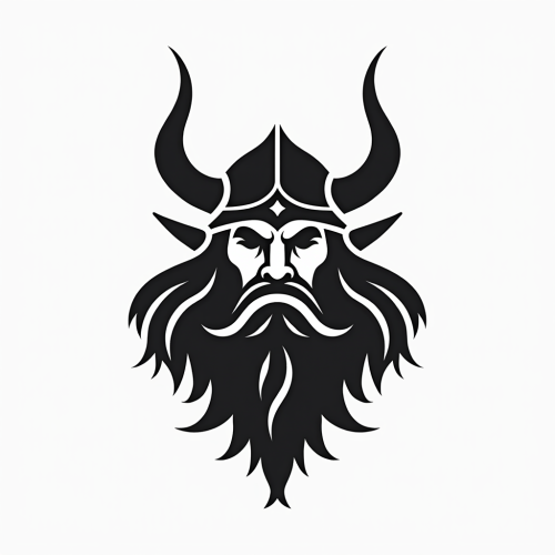 A Simple Black and White Viking Logo