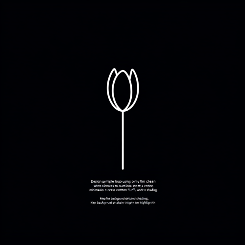 A Simple Logo of Cotton Bud in White Lines