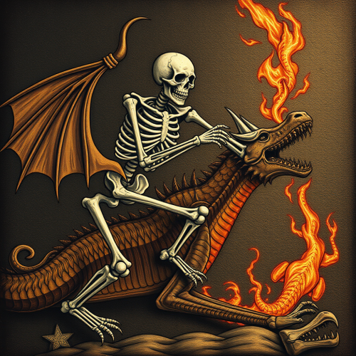 A Skeleton Battling a Dragon in Medieval Art