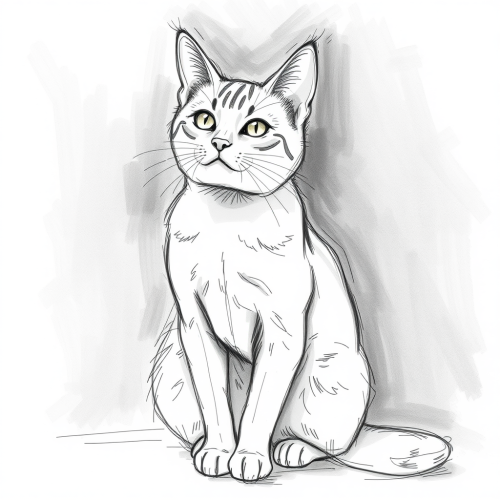 A Sketch of a Sitting Cat
