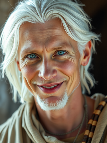 A Smiling Pleiadian Man with Luminous Skin