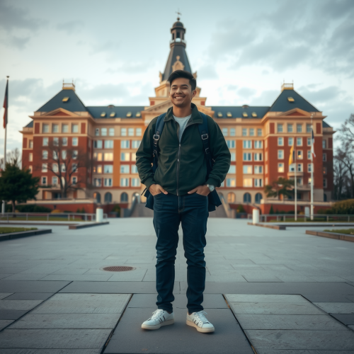 A Smiling Student Facing University Worries