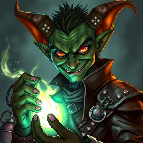 A Sneaky Goblin Alchemist in Leather Armor