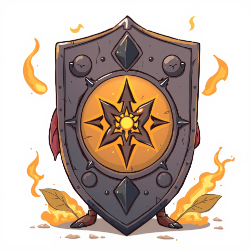 A Spell Guard Shield in Fast Papaya Paper Illustration.