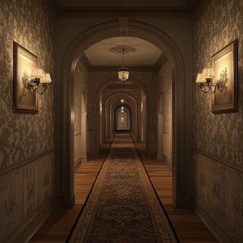 A Stunning 8k View of a Mansion Corridor