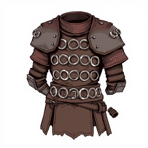 A Sturdy Leather Armor with Reinforcing Metal Rings