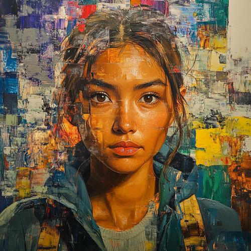 A Surreal Asian Woman Portrait in Bekszynski Style