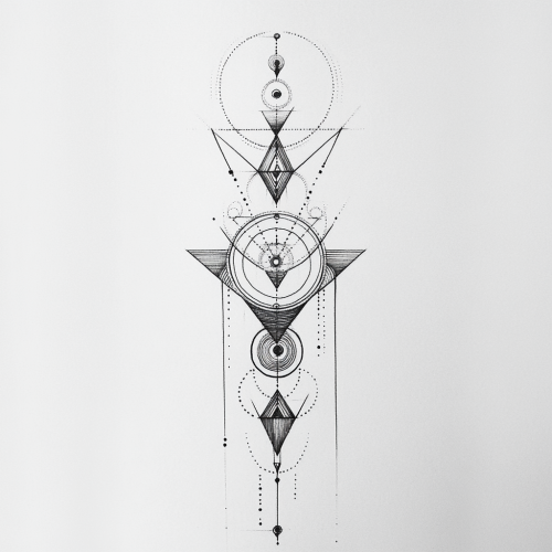 A Symmetrical Geometric Line Tattoo Design