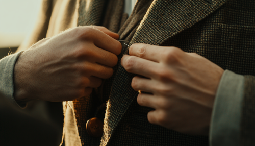 A Tailor Adjusting Jacket Sleeves in Close-up