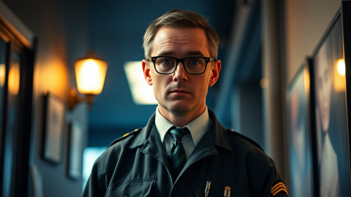 A Tall Creepy British Staff Member with Glasses