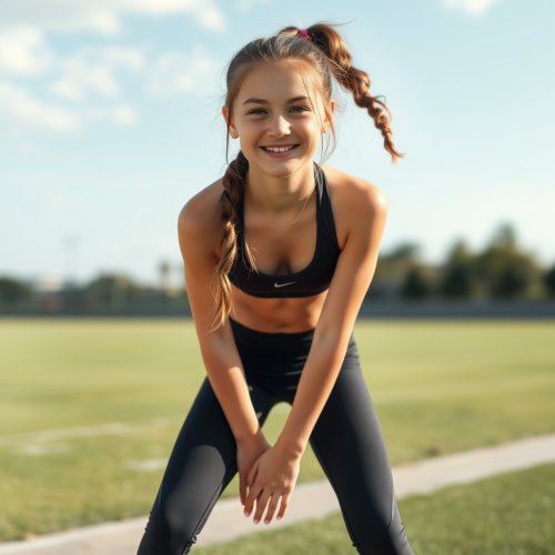 A Teenage Girl in Nike Pro Leggings
