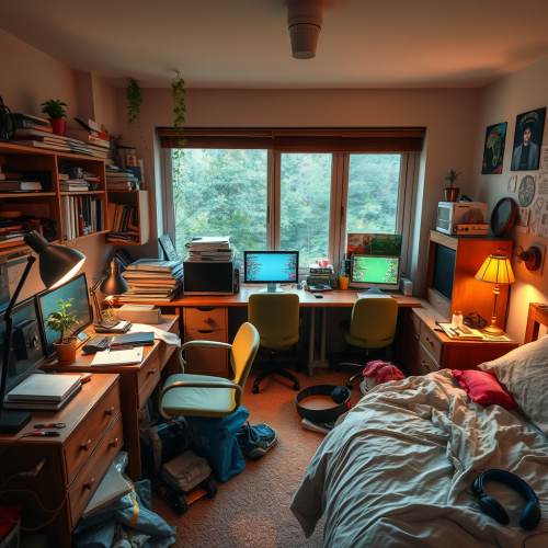 A Teenager's Messy Room Full of Items