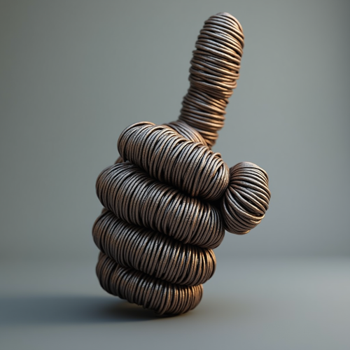 A Thumbs Up Made of Steel Rebar