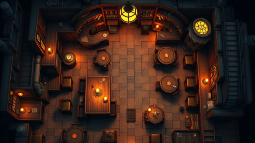 A Top-Down View of a Cozy Modern Pub