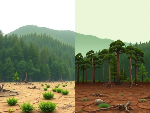 A Vibrant Forest Versus Barren Landscape Poster