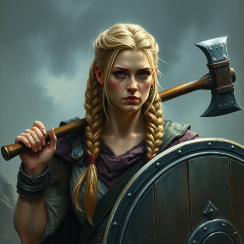 A Viking Shield Maiden Cleric Warrior Portrait