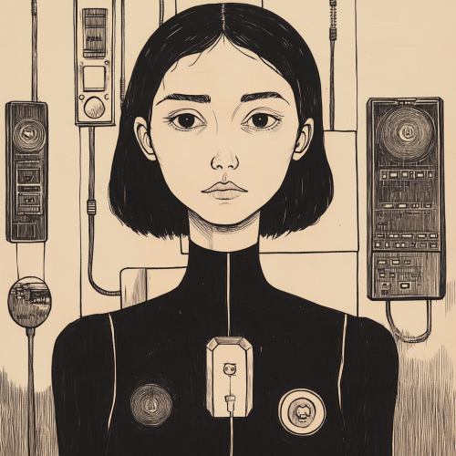 A Vintage Sci-Fi Woman with Edward Gorey's Style A Vintage Sci-Fi Woman with Edward Gorey's Style