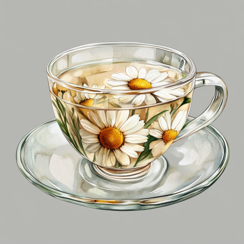 A Warm Chamomile Tea in a Glass Cup