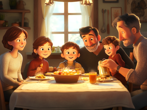 A Warm Family Dinner Filled with Love