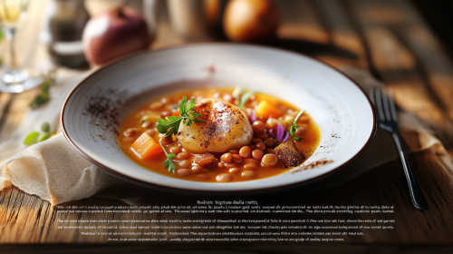A Warm Lentil Soup Dish on Rustic Table