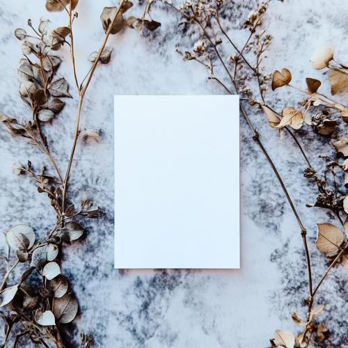 A White Card with Warmth and Luxury