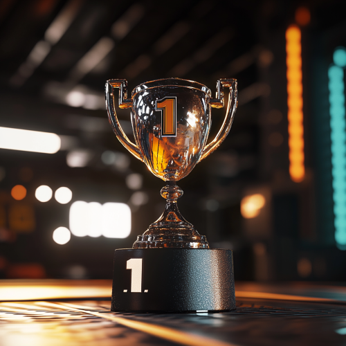 A Winner Trophy in Sunny E-Sports Game Contest