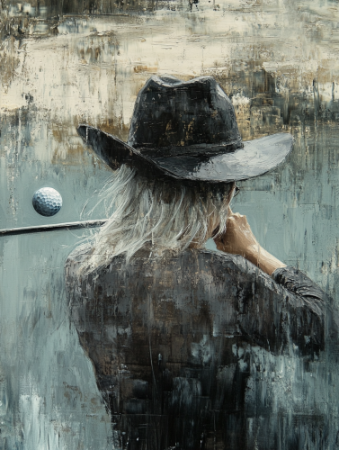 A Woman Golfing in Jeremy Mann's Style A Woman Golfing in Jeremy Mann's Style