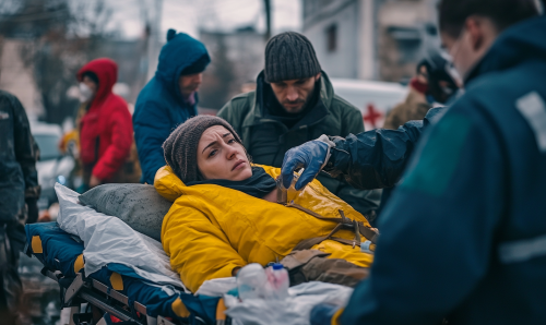 A Woman Receiving Help in Emergency Response Setting