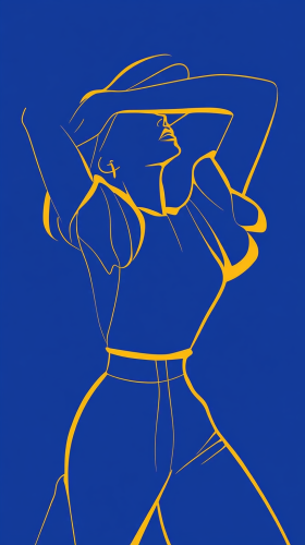 A Woman with Pizzazz in Minimalist Style