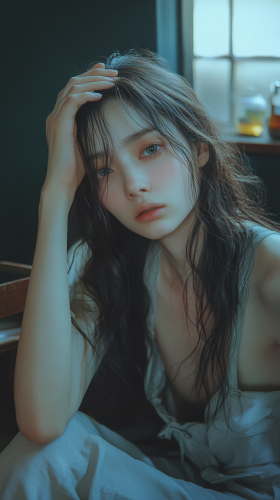 A Worried Japanese Model Influencer in Ultra Definition