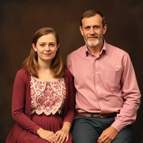 A Young Girl and Her Husband's Portrait
