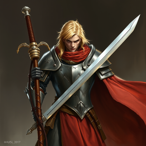 A Young Male Fighter with Double-Bladed Staff