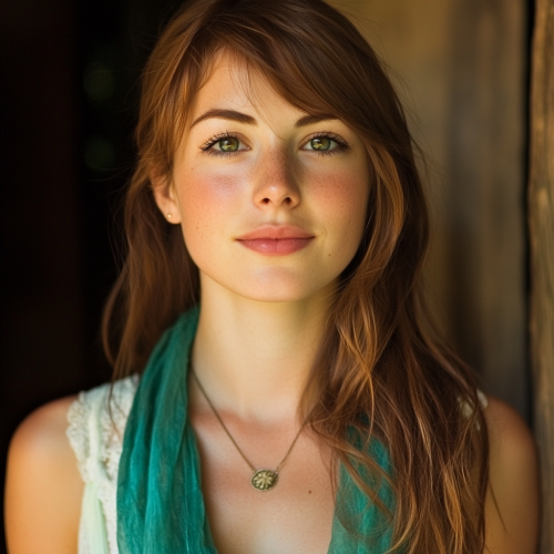 A Young Woman in a Twilight Village