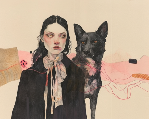 A Young Woman with a Dog