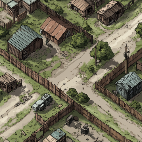 A Zombie Base with Wooden Fence and Facilities
