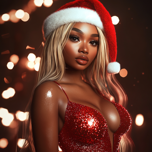 A beautiful African American woman in festive attire