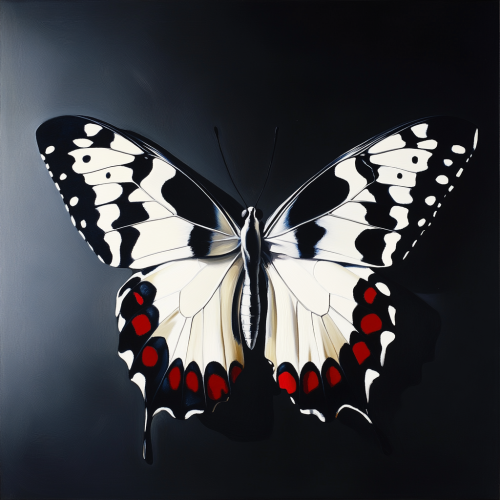 A beautiful Dalmatian-patterned butterfly on elegant background