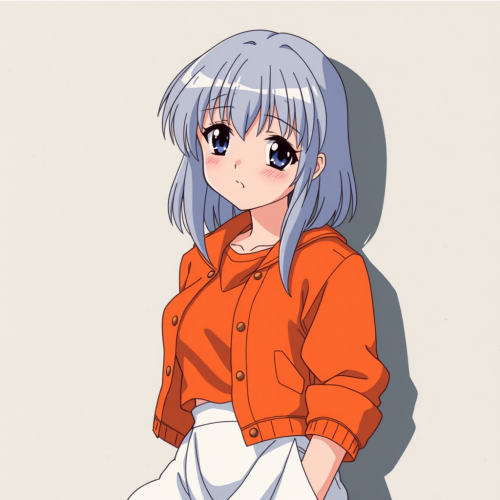 A beautiful girl in 80s anime style