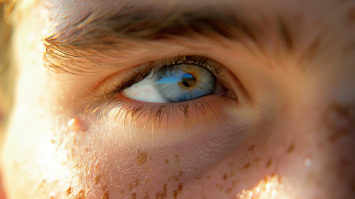 A beautiful natural face in bright light