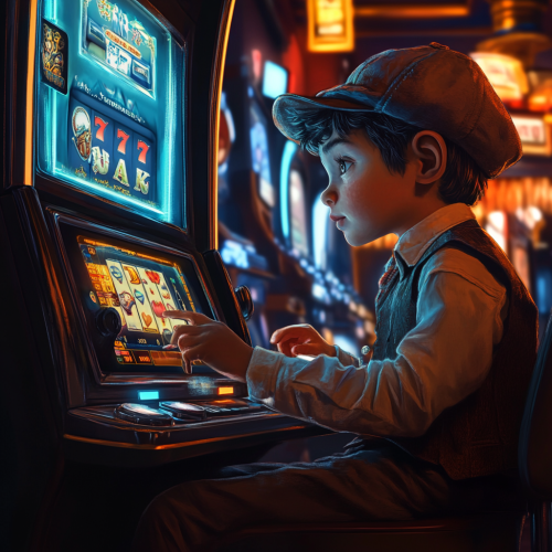 A boy from old days in modern casion